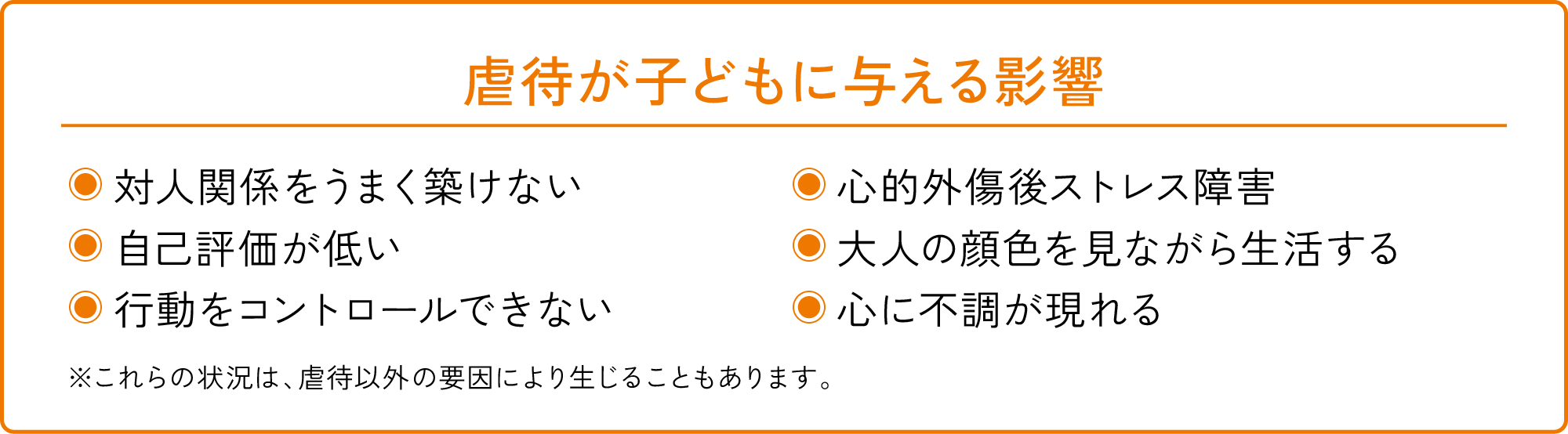見逃さないで！虐待のサイン